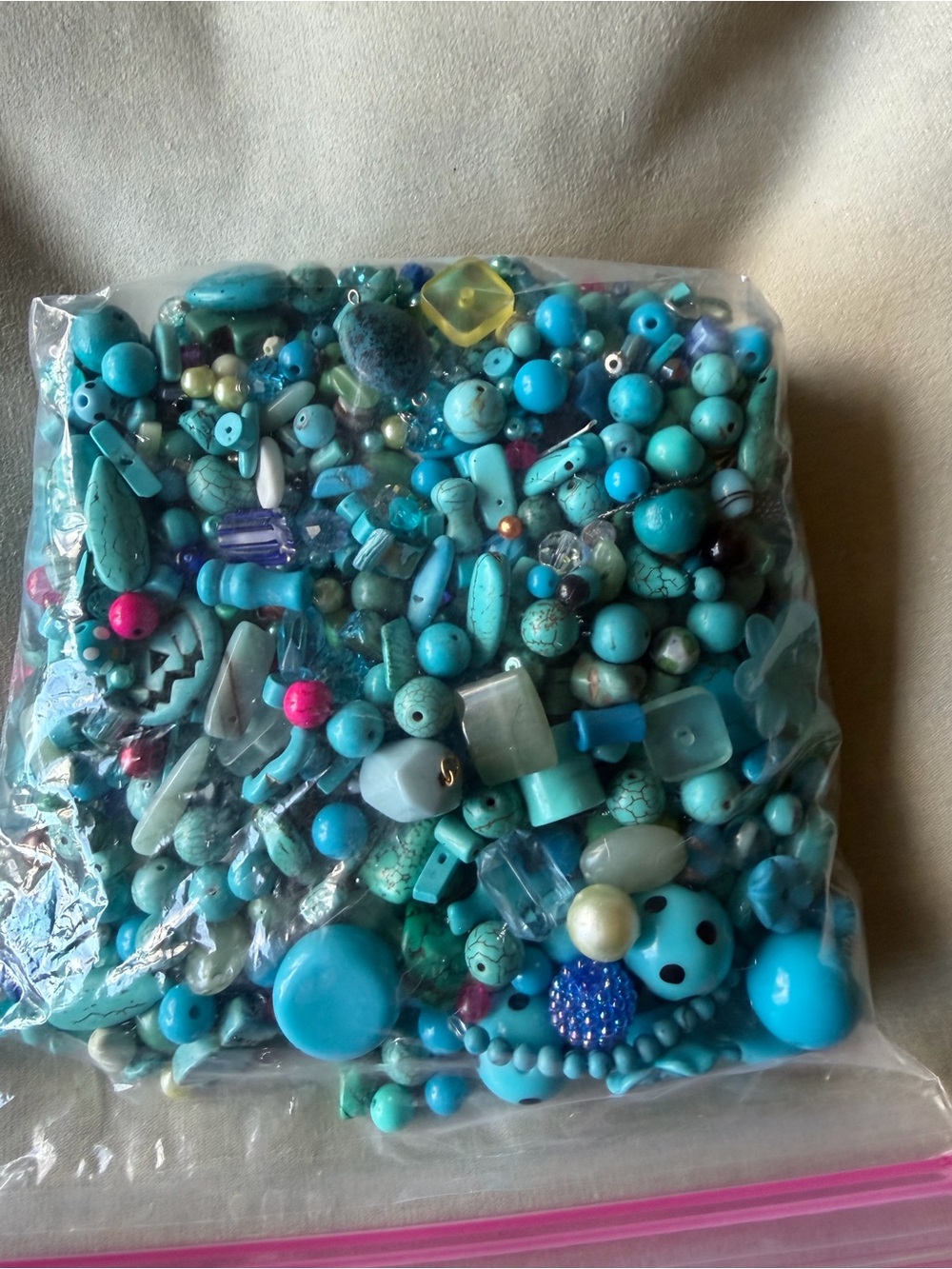 Turquoise & Aqua Bead Mix - Assorted Shapes 2 Pounds - Picture 3 of 4